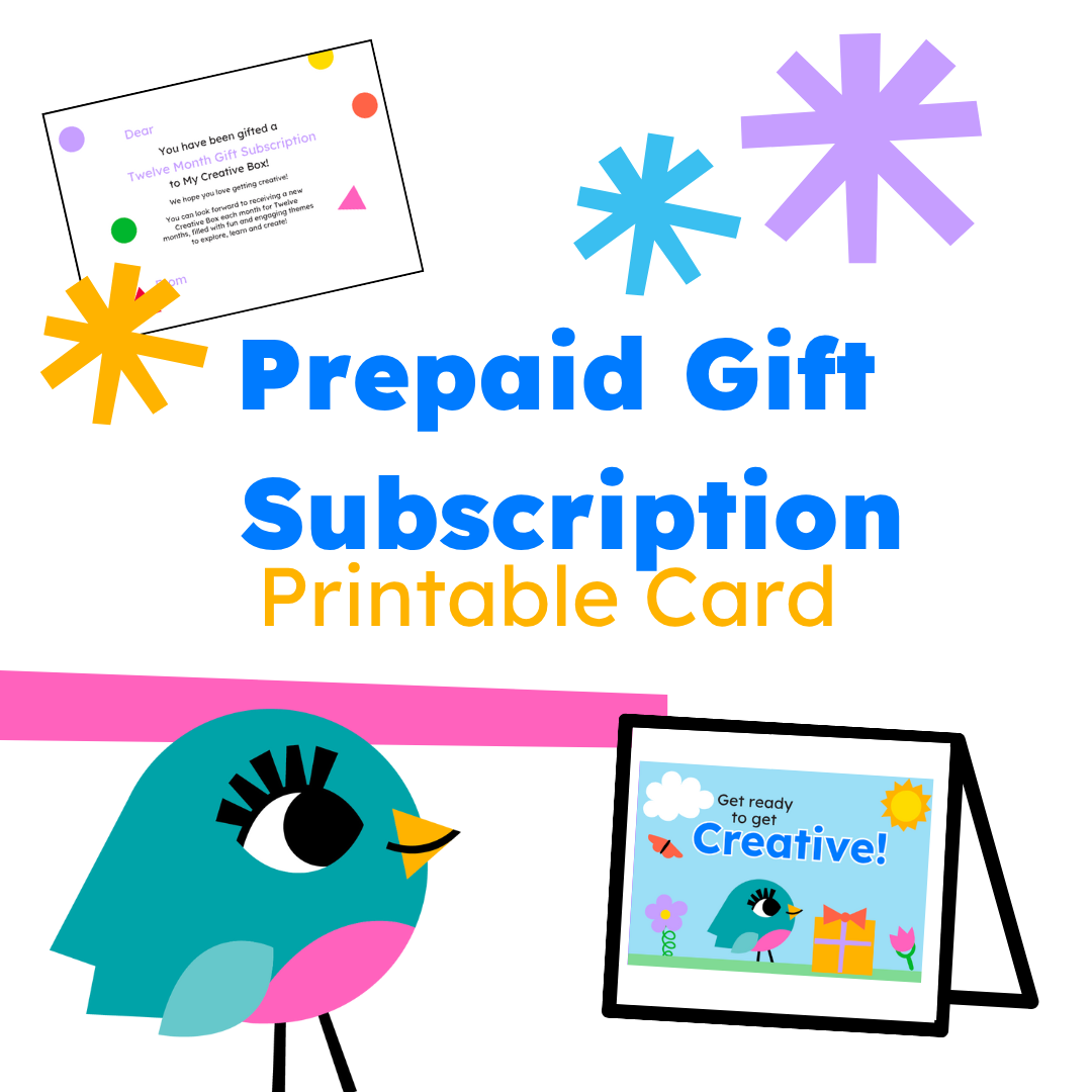 Prepaid Gift Subscription Card Printable
