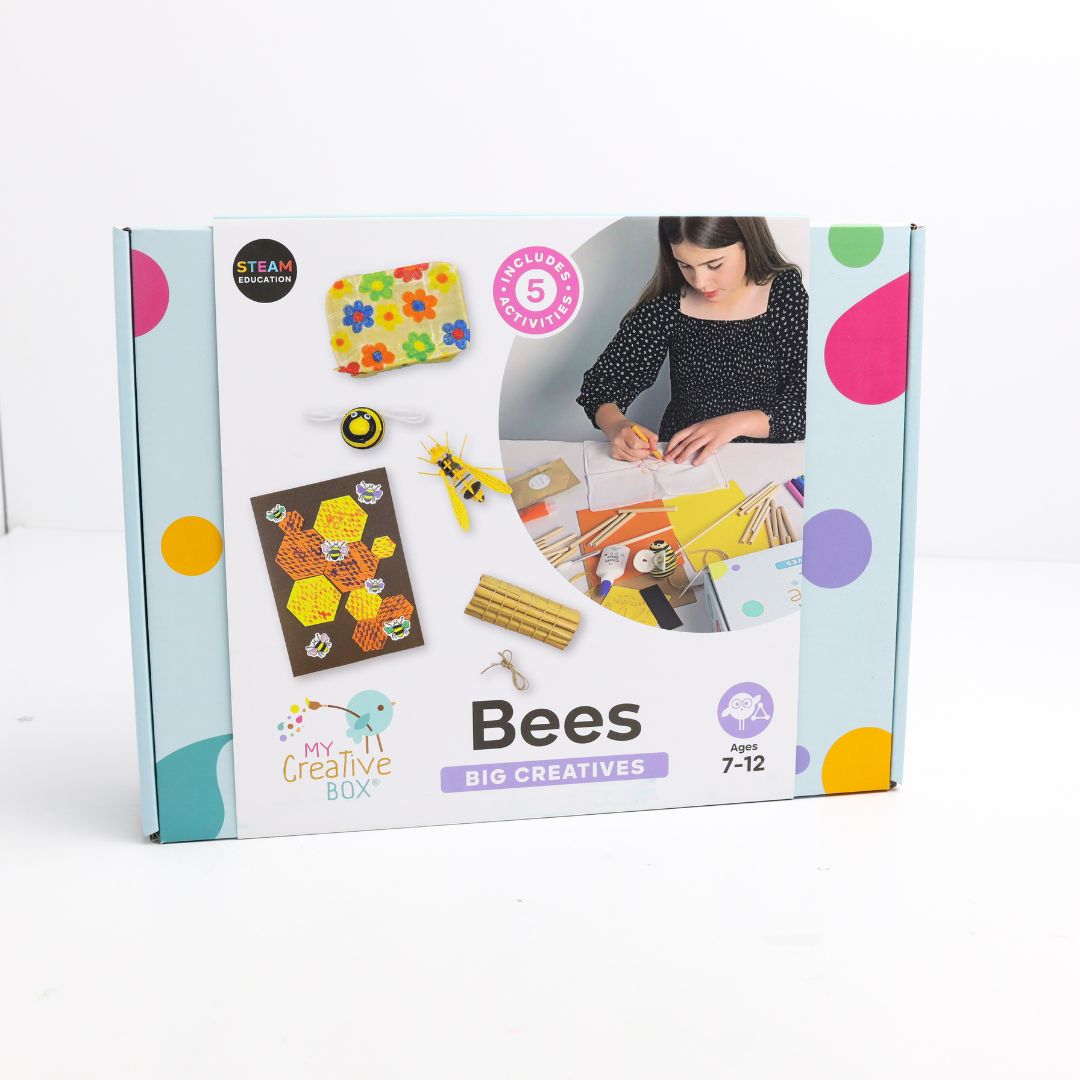 My Creative Box Big Creatives Bees Activity Box. Arts, Craft, Science, STEM, Learning and 8-10 years Educational Fun. Kids Gift. Kids Subscription Box