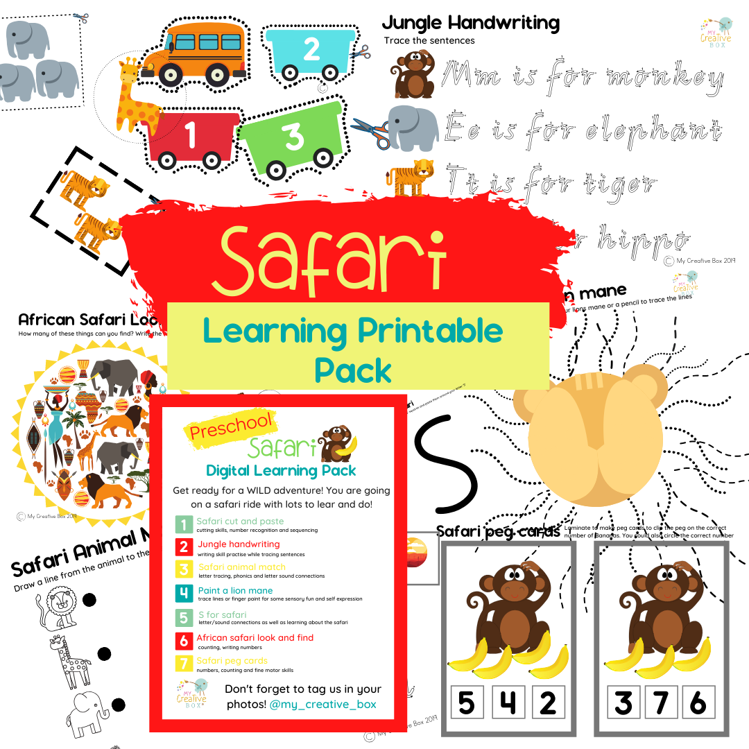 Preschool Safari Digital Learning Pack