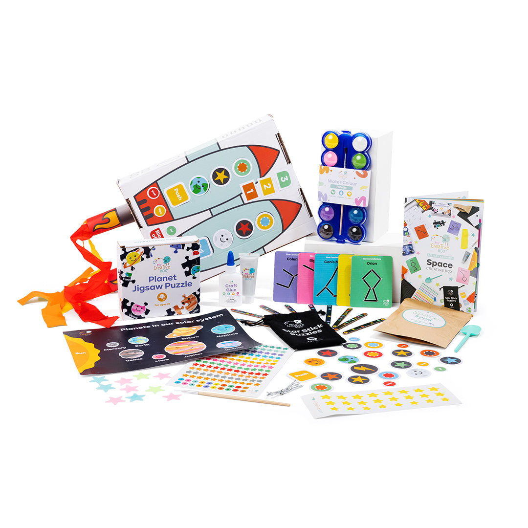 My Creative Box Little Learners Space Activity Box. Science, Arts, Craft, STEAM, Learning and 4 - 7 years Educational Fun. Kids Gift and Subscription Box. 