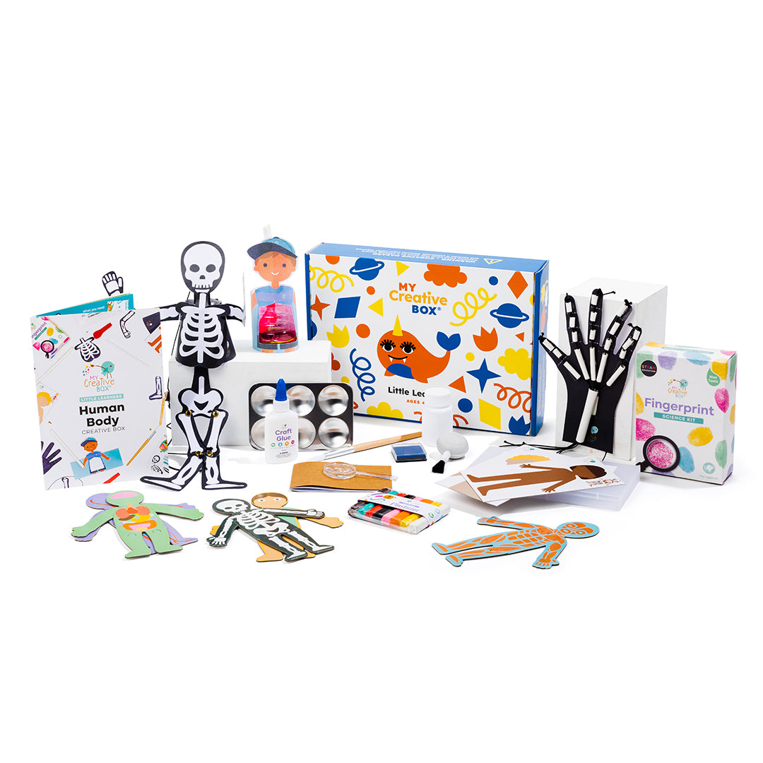 My Creative Box Little Learners Human Body Activity Box. Science, Arts, Craft, STEAM, Learning and 4 - 7 years Educational Fun. Kids Gift and Subscription Box