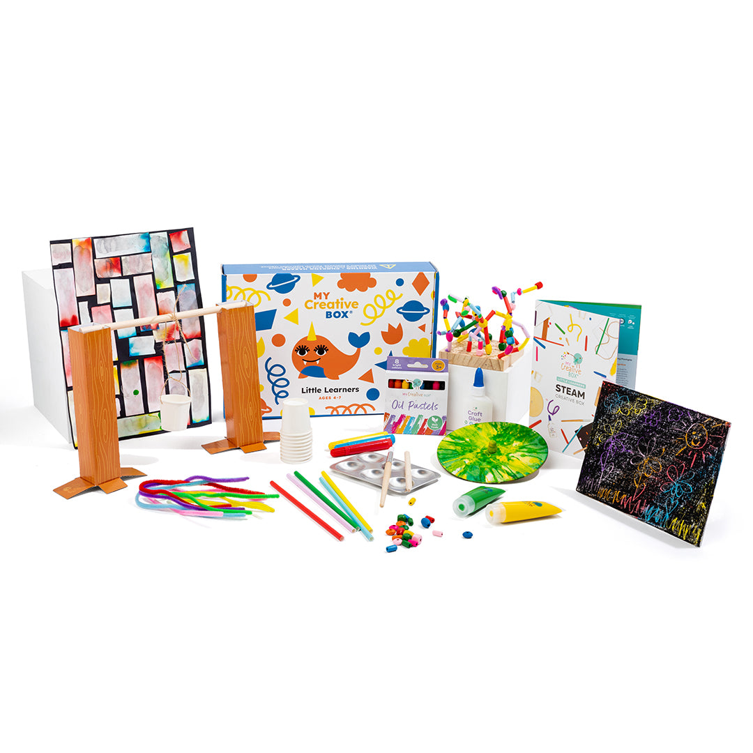 My Creative Box Little Learners STEAM Activity Box. Science, Arts, Craft, STEAM, Learning and 4 - 7 years Educational Fun. Kids Gift and Subscription Box