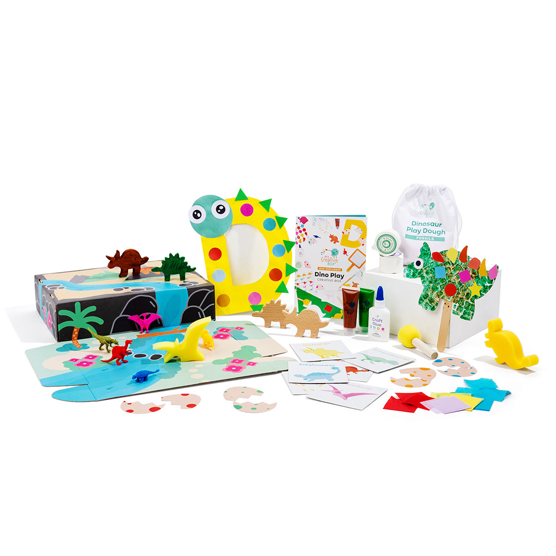 My Creative Box Mini Explorers Dino Play Activity Box. Arts, Craft, Science, STEM, Learning and 2-4 years Toddler Educational Fun. Subscription and Gift Activity Box available