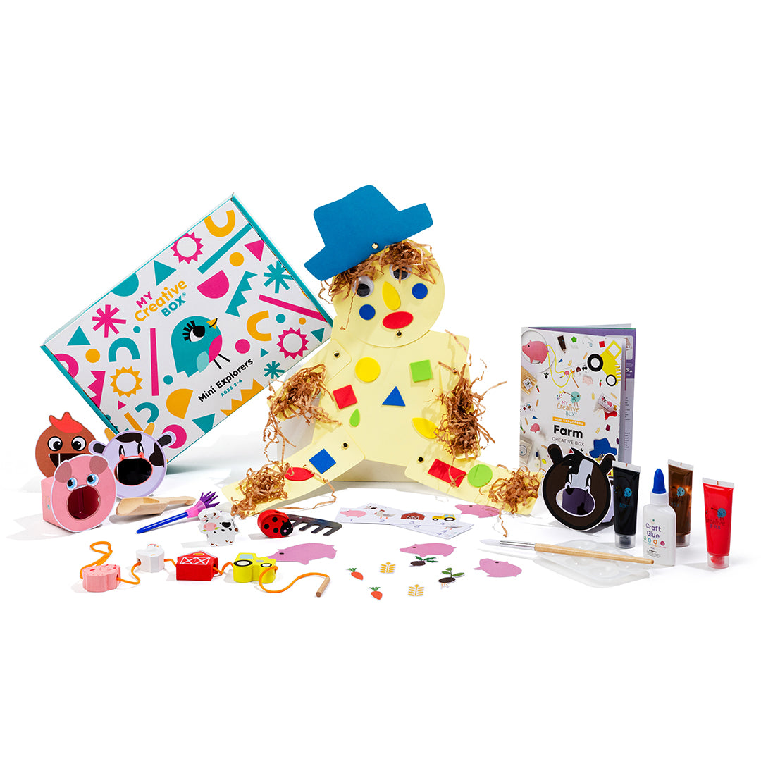 My Creative Box Mini Explorers Farm Activity Box. Arts, Craft, Science, Sensory, Coordination, STEM, Learning and 2-4 years Toddler Educational Fun. Animal Craft and Games. Subscription and Gift Activity Box available. 