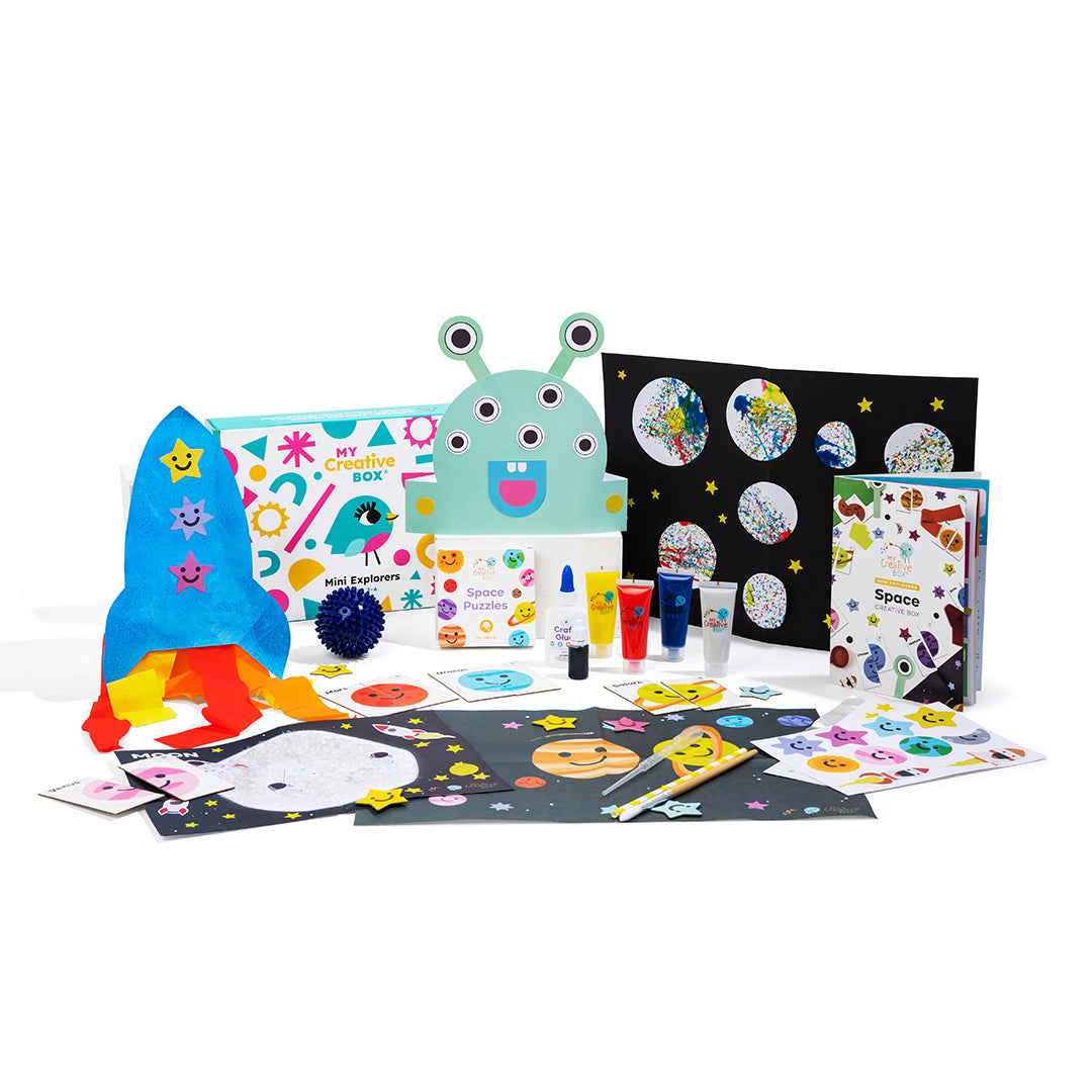 My Creative Box Mini Explorers Space Activity Box. Arts, Craft, Science, Sensory, Coordination,STEM, Learning and 2-4 years Toddler Educational Fun. Subscription and Gift Activity Box available. 