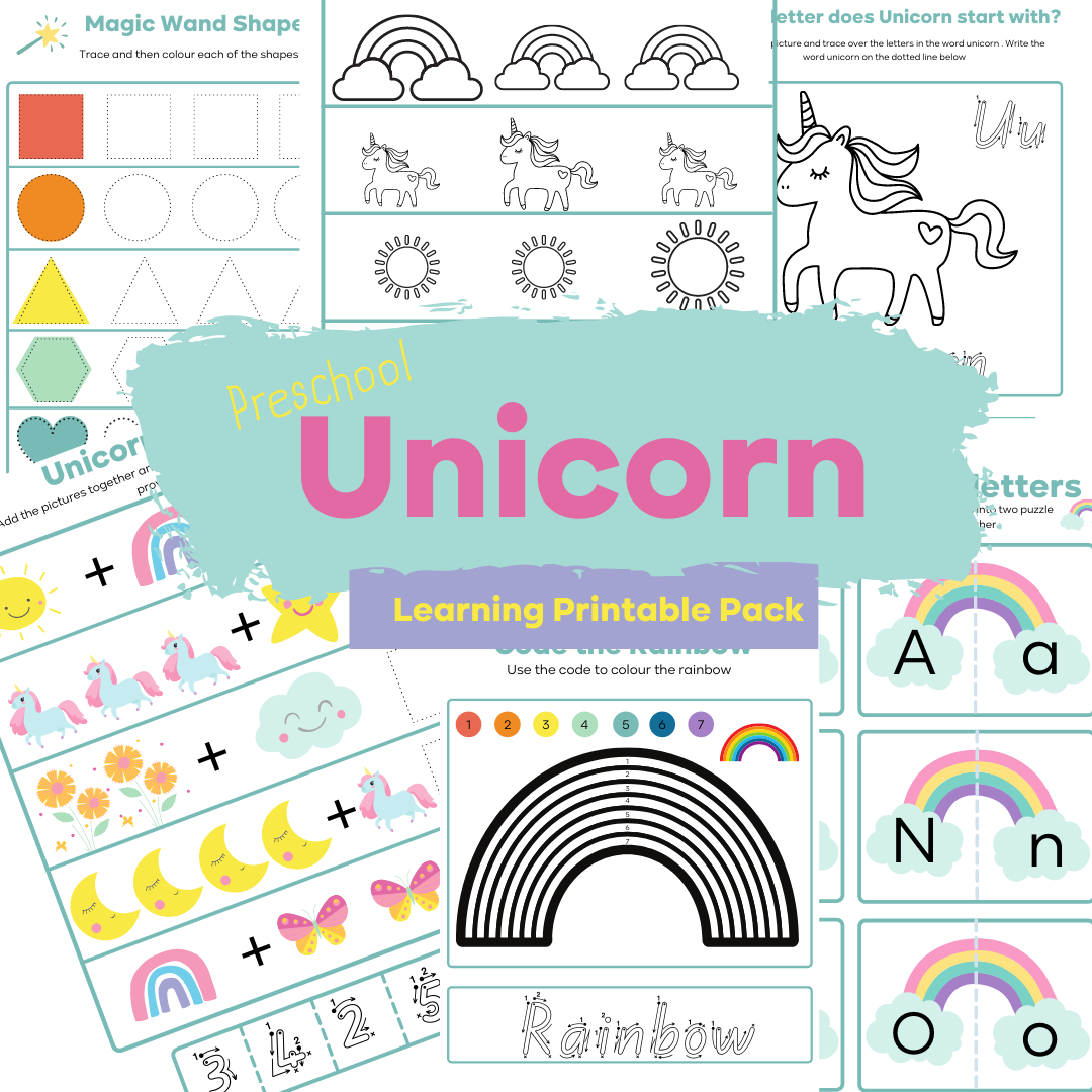 Preschool Unicorn Digital Learning Pack
