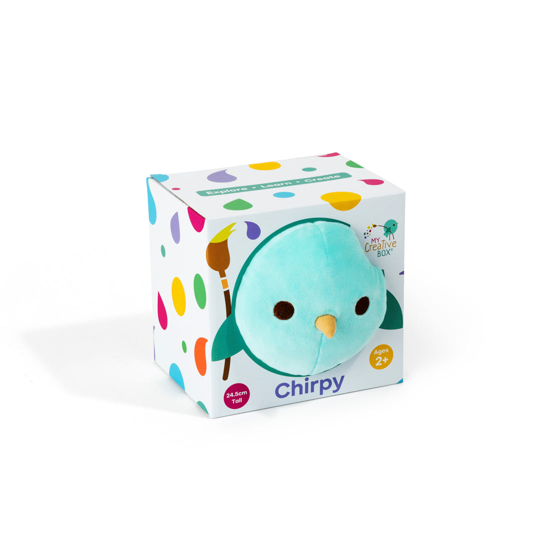 My Creative Box Chirpy Plush Toy Teddy. Arts, Craft, Science, Sensory, Coordination, STEM, Learning and Toddler, Child and Kid Educational Fun. Toys, plushy, art and craft supplies. Subscription and Gift Activity Box available. 