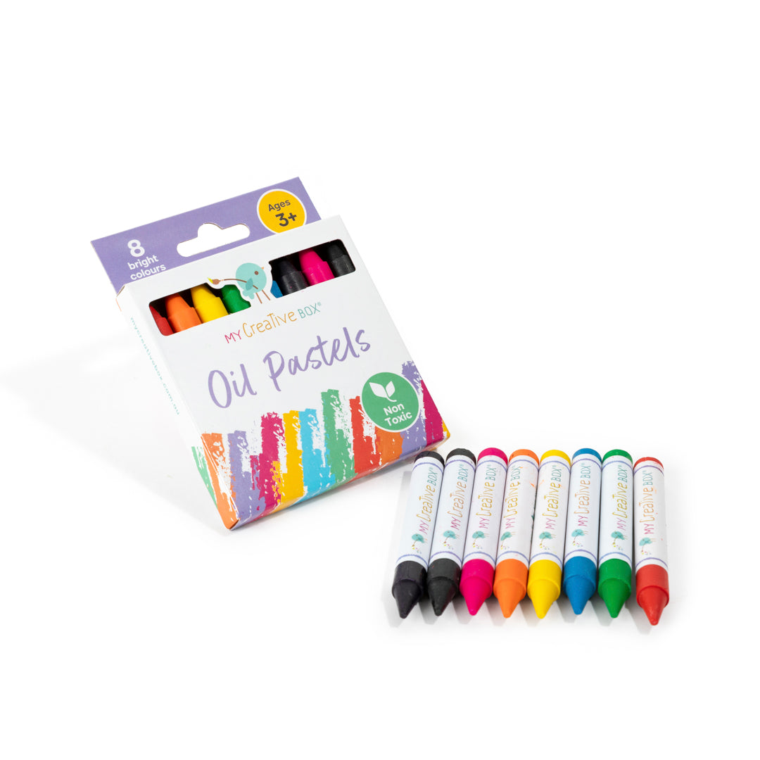 Oil Pastels, Non Toxic Set of 8, Colourful Fun for Kids